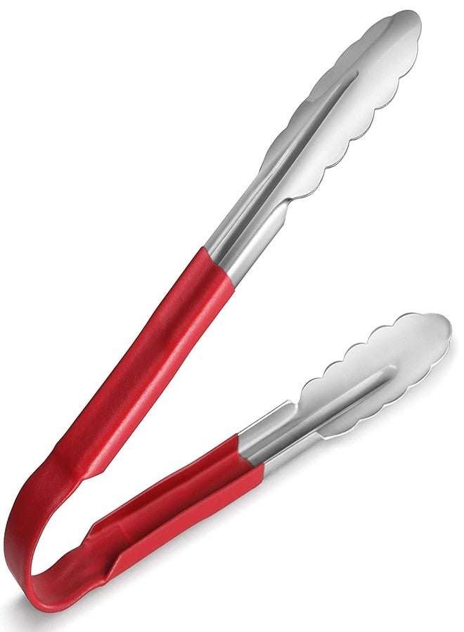 Dynore Stainless Steel Red Vinyl Coated Utility Tong 23 cm Long - Image 1
